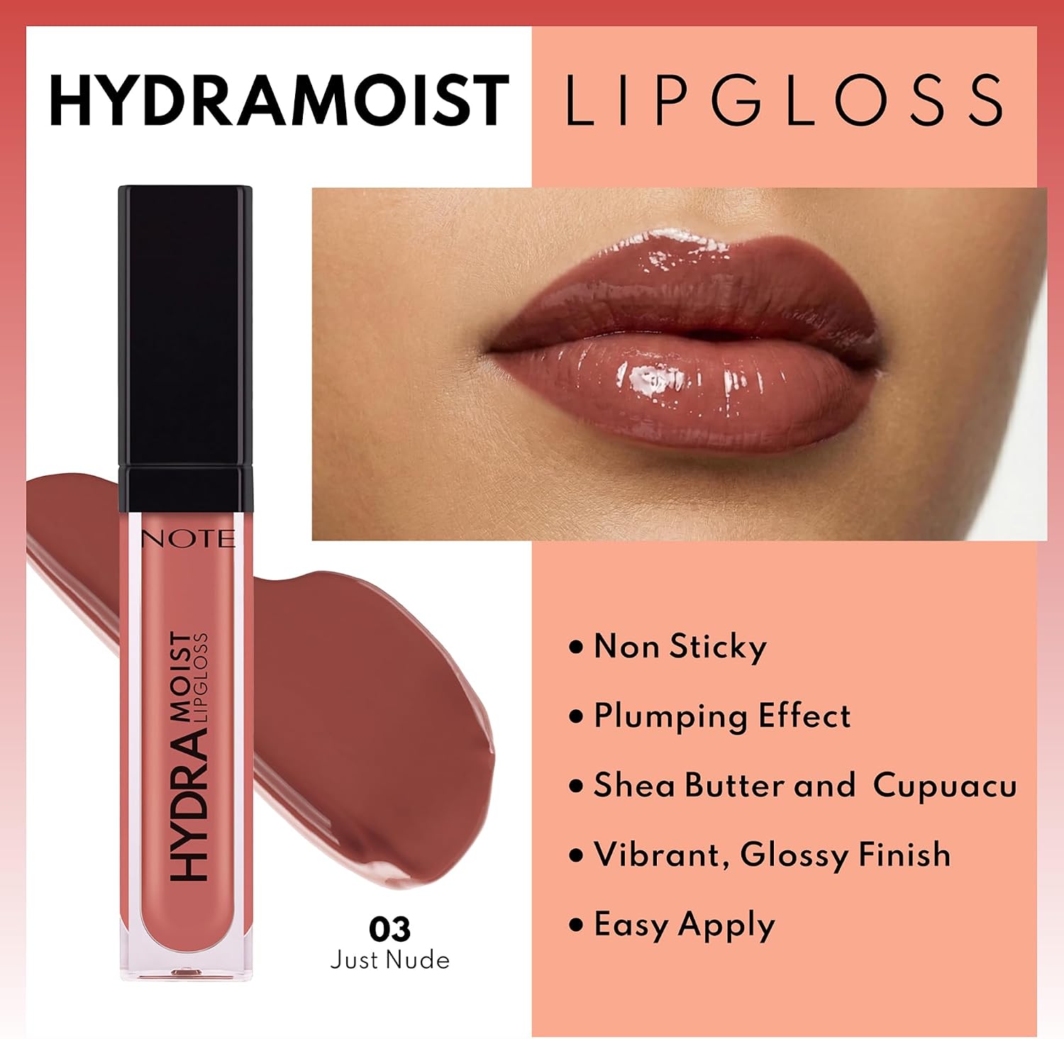 Cosmetics Hydramoist Lipgloss 03 Just Nude Nemlendirici Dudak Parlatıcısı, Nude