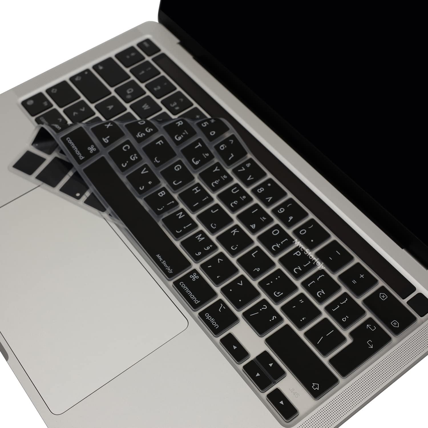 MacBook Klavye Koruyucu Arapça A2338 M1 M2 13 inç A2251 A2289 A2141 16 inç UK ISO Ters L Enter Silikon Keyboard Cover Touch Bar Siyah