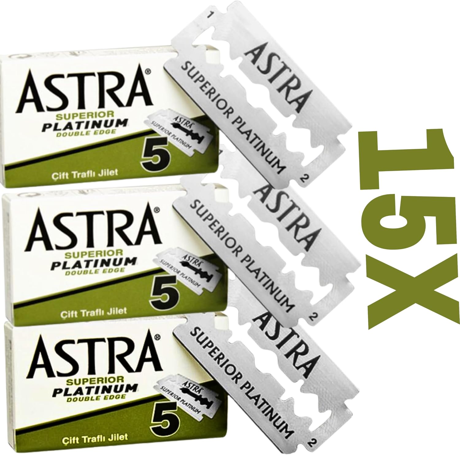 Susicit Superior Premium Platinum Çift Kenarlı Güvenlik Tıraş Bıçağı, 5 Adet (3'lü Paket)