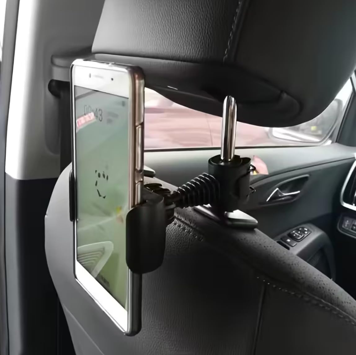 Ayarlanabilir Direk ve Başlık Uyumlu Çok Amaçlı Telefon Tutucu – 360° Dönebilir, Güçlü Sıkıştırma Klipsi, Video Kayıt – Araç Koltuk Başlığı ve Tripod Uyumlu | RT9X