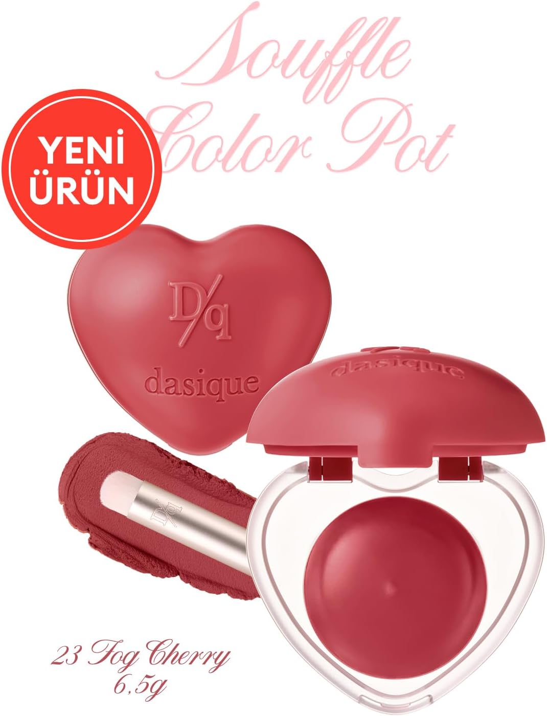 Yoğun Pigment Sunan Köpük Yapıda Kadife Bitişli Ruj & Allık Souffle Color Pot 23 Fog Cherry