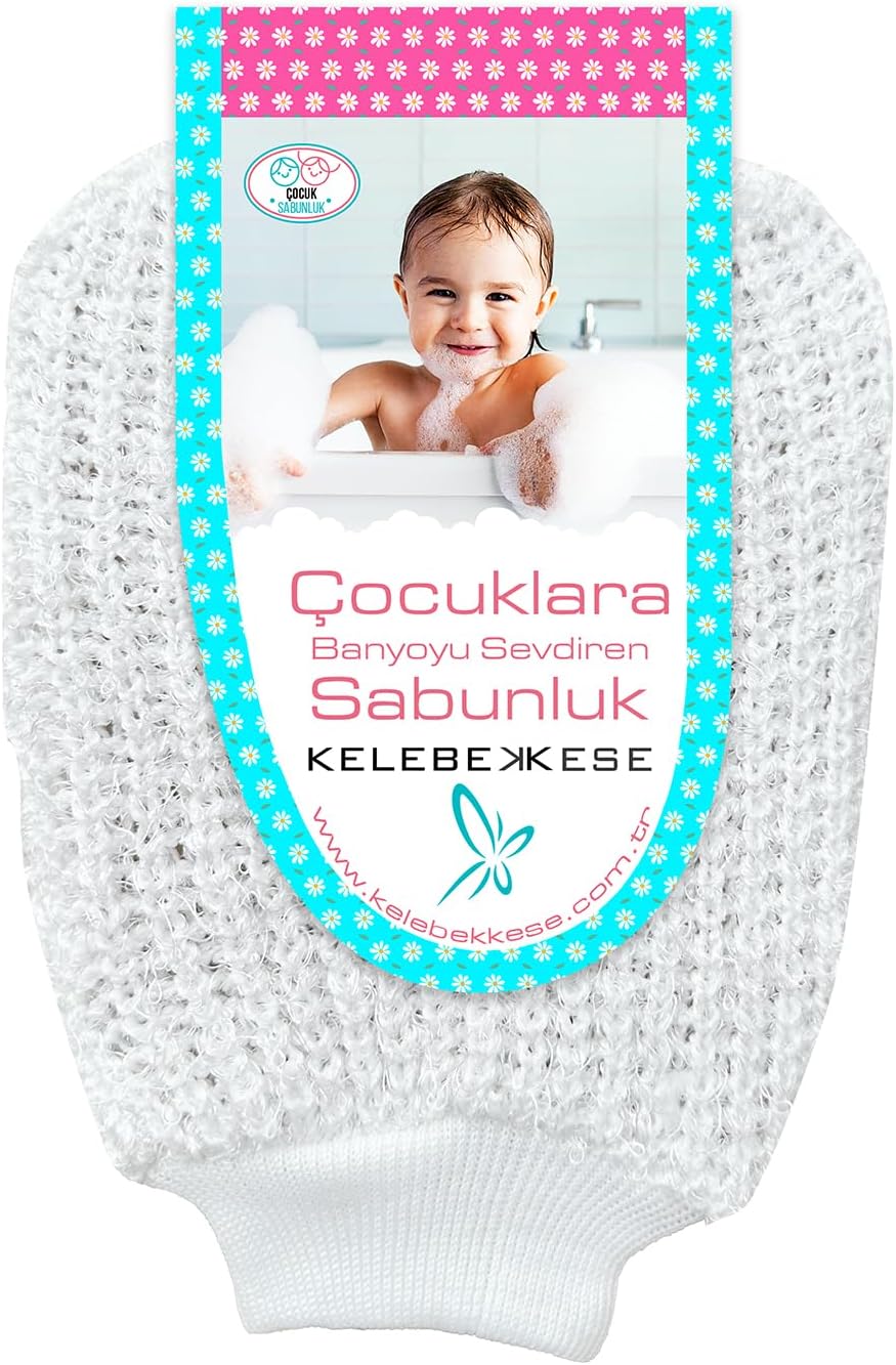 Çocuk Banyo Sabunluk, Bebek Banyo Sabunluk, Çocuk Banyo Lifi, Bebek Banyo Lifi, Çocuk Banyo Süngeri, Bebek Banyo Süngeri, Yumuşak ve Bol Köpüren Çocuk Duş Lifi (Beyaz)