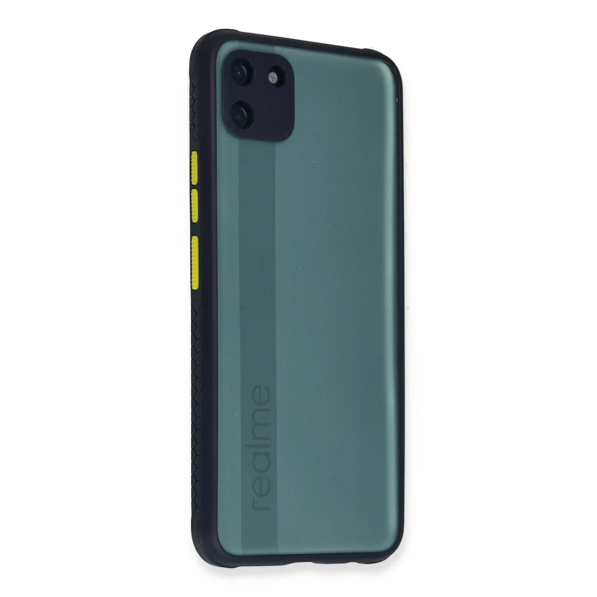 Realme C11 Kılıf Miami Şeffaf Silikon - Lacivert