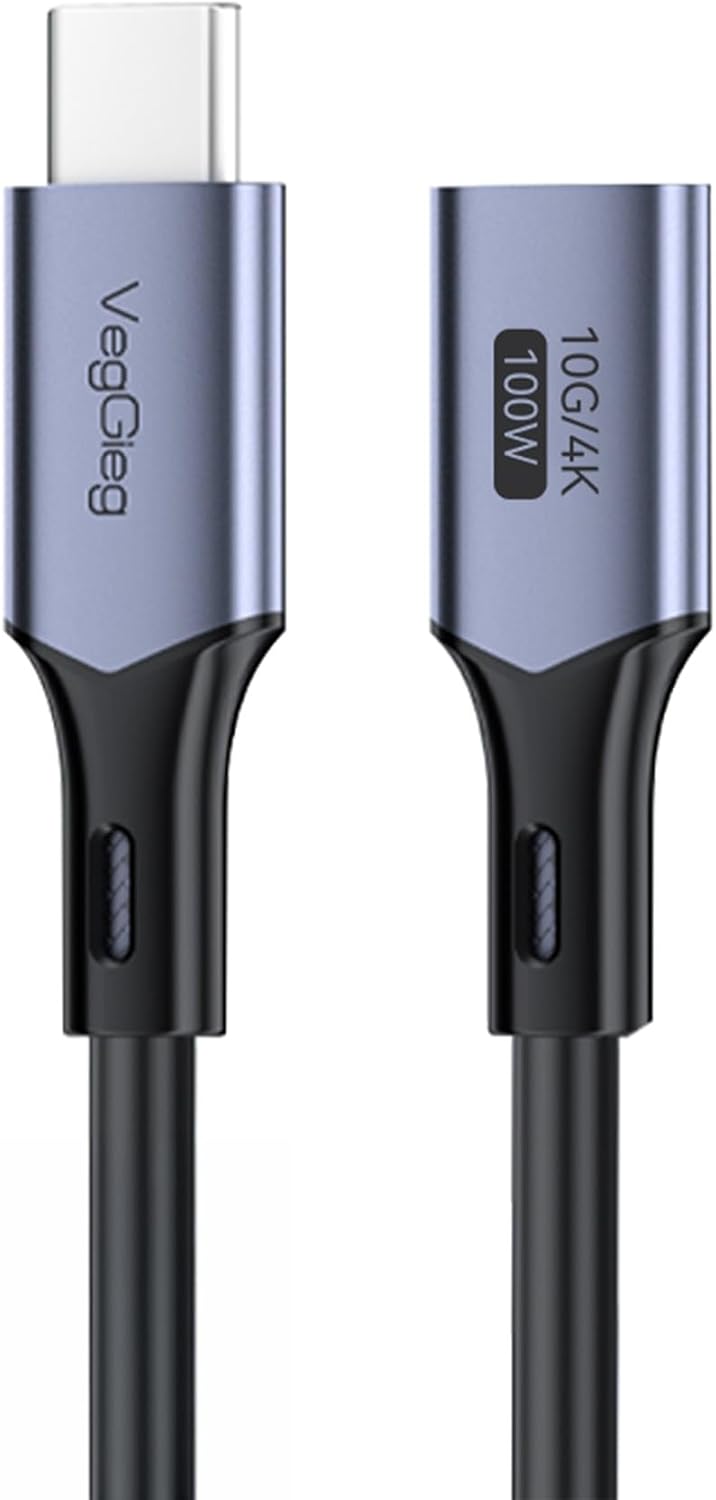 USB 3.2 Gen 2 Type-C Uzatma Kablosu USB-C 100W 10Gbps 4K 60Hz 50CM