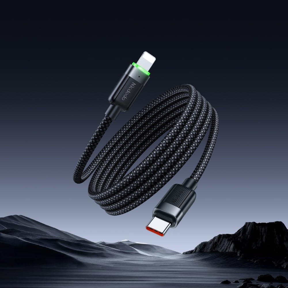 Ca-2010 36W Usb-C To Lightning Manyetik Sarilabilir Kablo - 1.2 M, Siyah