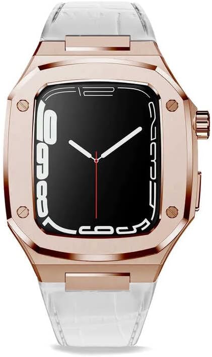 ​​​Apple İle Uyumlu Watch 44mm KRD-67 Kordon Beyaz-Rose Gold