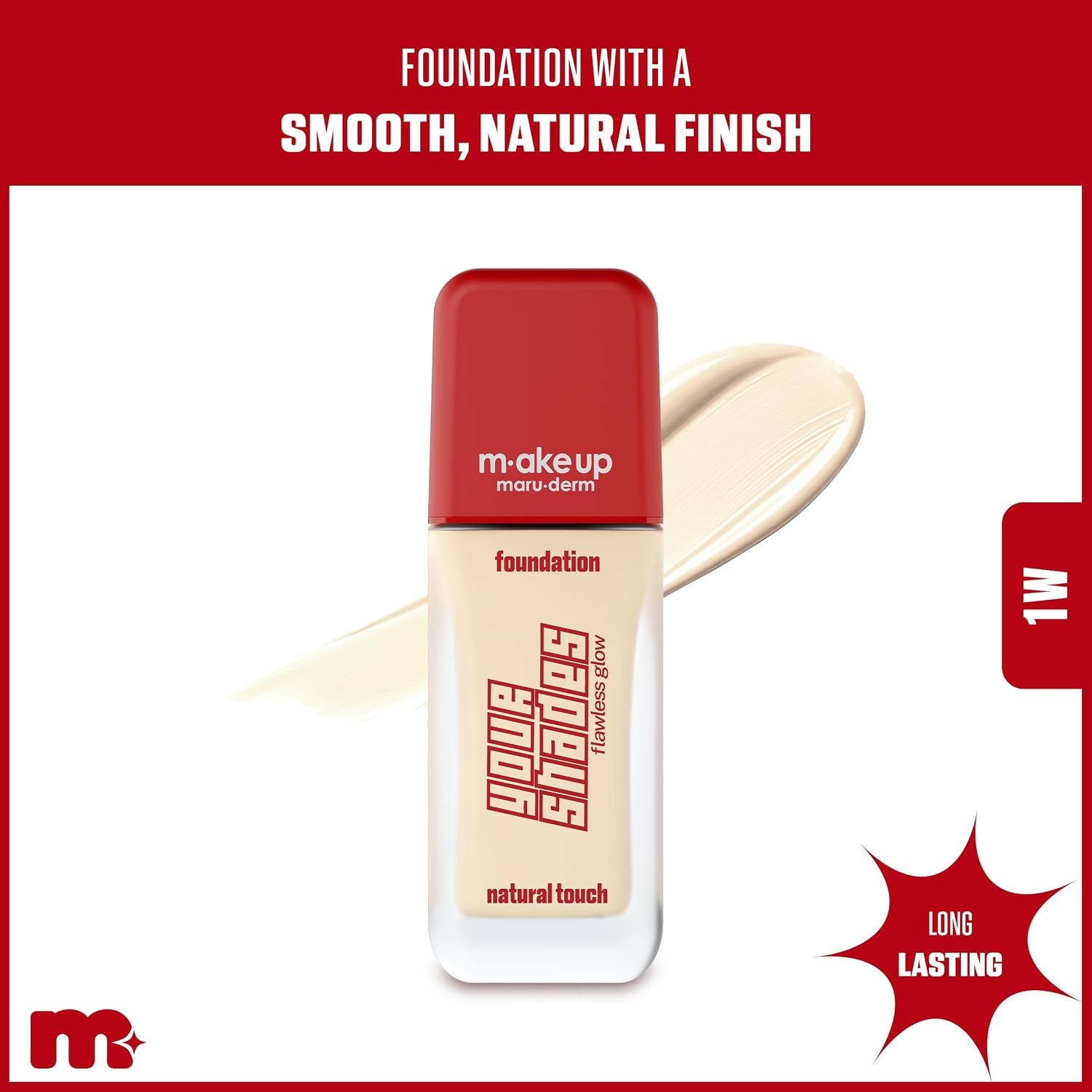 make up maruderm Pürüzsüz Görünüm Sağlayan Yarı Mat Bitişli Uzun Süre Kalıcı Fondöten 1W 30 ML