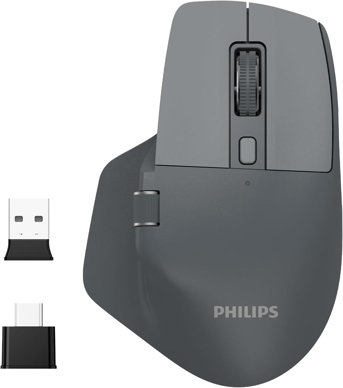 SPK7858 Bluetooth Kablosuz Çift Modlu 4000DPI 7 Tuşlu Optik Mouse Gri