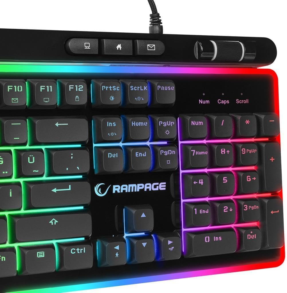 SHINE K14 Siyah USB RGB Backlight Membrane Gaming Oyuncu Klavye