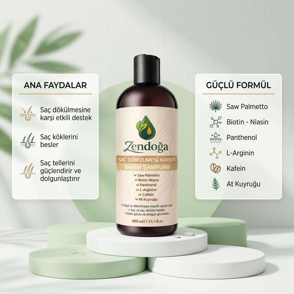 Yoğun Biotin & Kafein Kompleks Dökülme Karşıtı Şampuan - Doğal, Sülfatsız & Tuzsuz 400 ml
