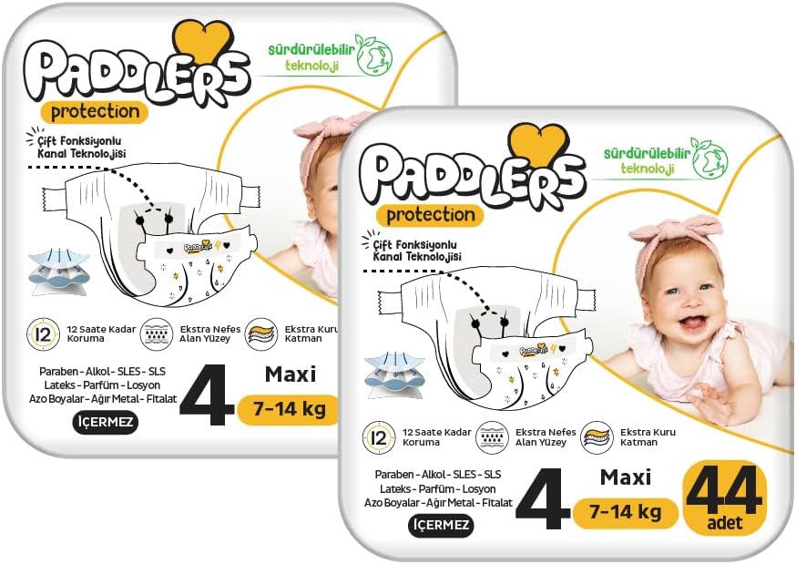 Protection Bebek Bezi 4 Numara Maxi (7-14 Kg) 88 Adet – 2’li Jumbo Set, Maksimum Koruma
