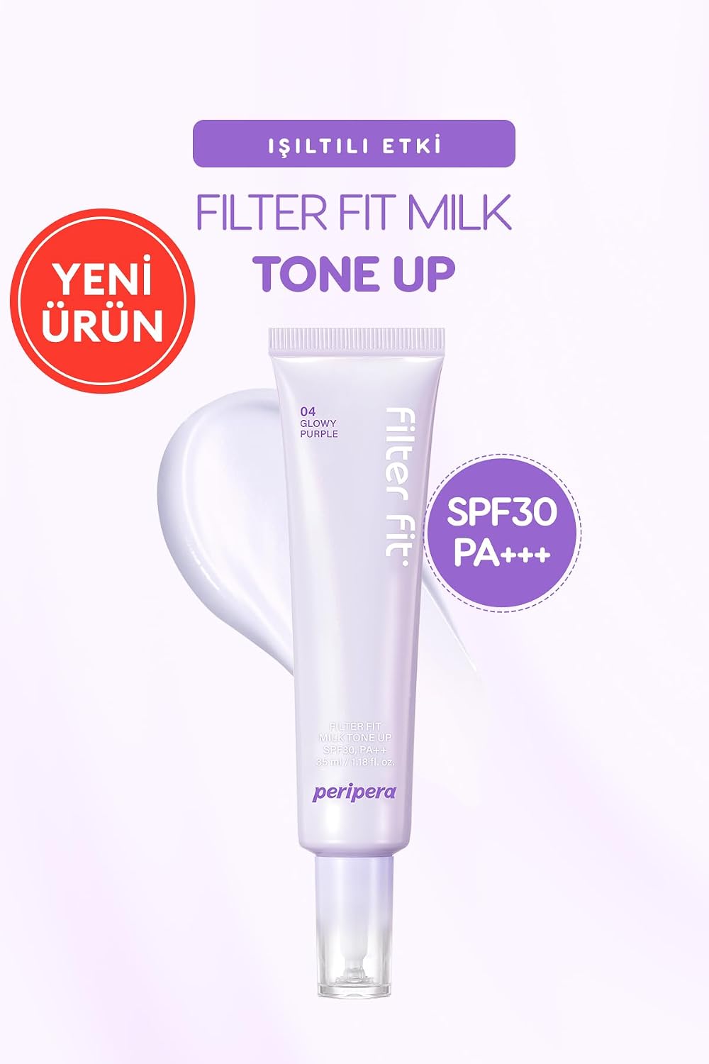 Işıltılı, Ton Eşitleyici Krem Filter Fit Milk Tone Up (004 Glowy Purple) SPF30 PA++