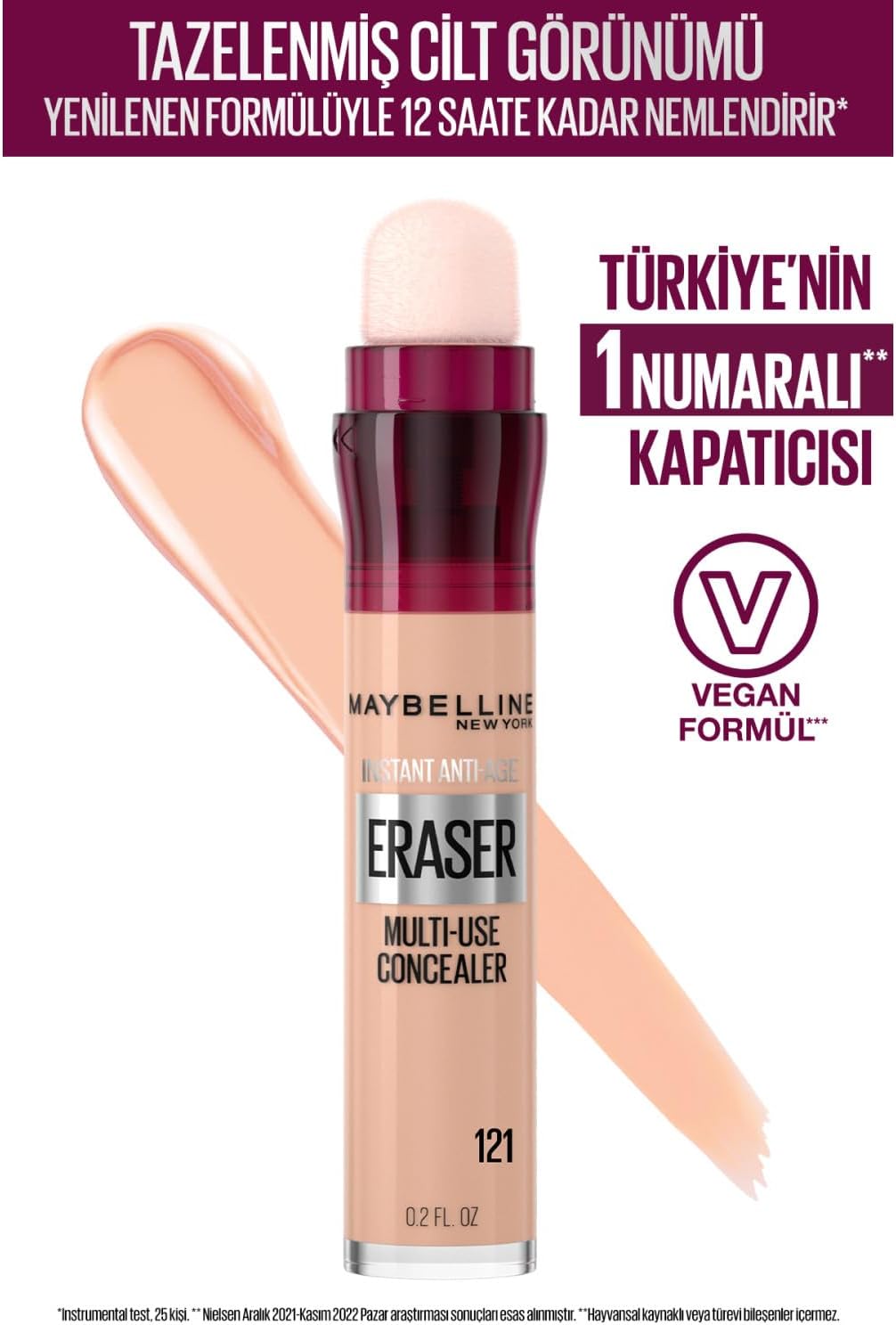 New York Instant Anti Age Eraser Kapatıcı, 121 Light Honey, 6.8 ml