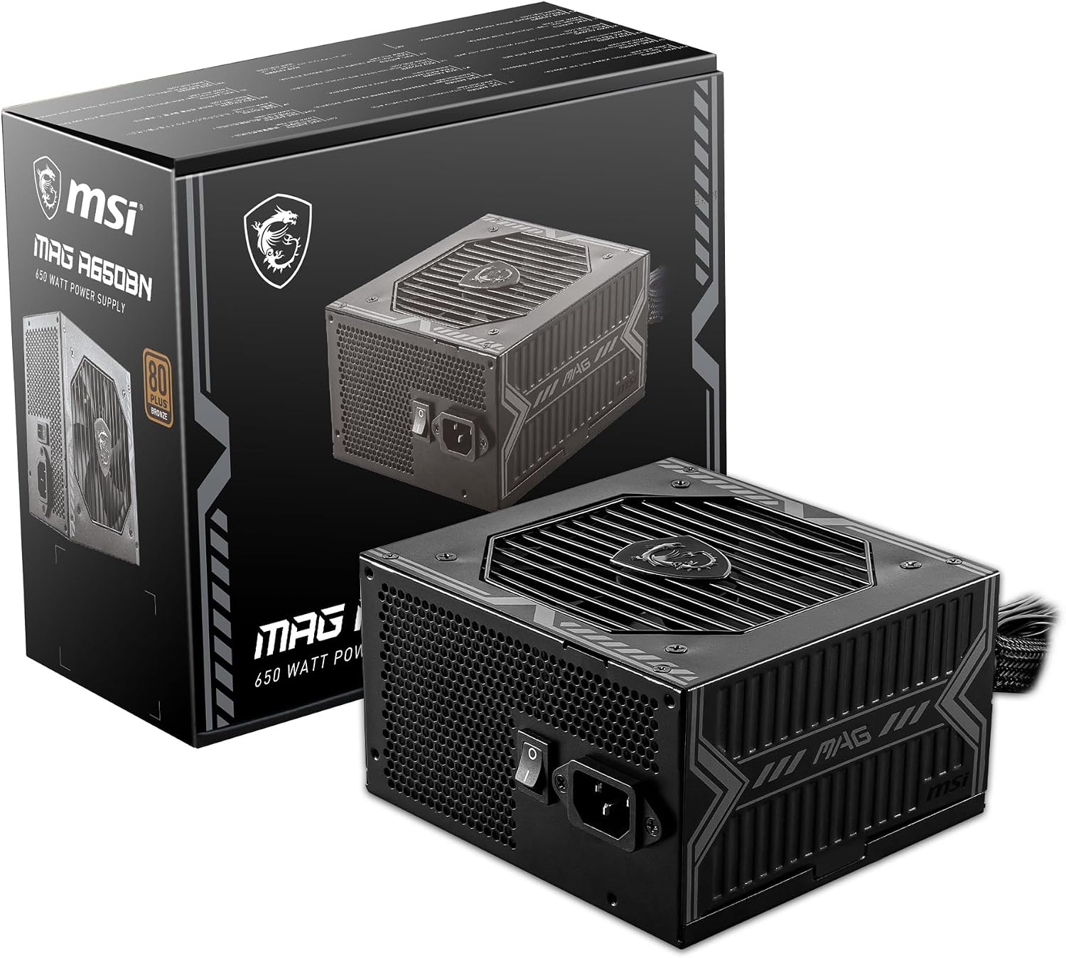 MAG A650BN ATX PC güç kaynağı (650 Watt, modüler değil, 80 Plus Bronz, siyah)