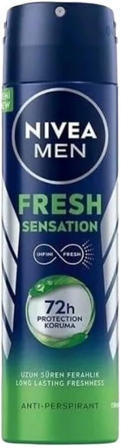 MEN Erkek Sprey Deodorant Fresh Sensation 150 ml, Ter ve Ter Kokusuna Karşı 72 Saat Anti-perspirant Koruma, Ferah Koku