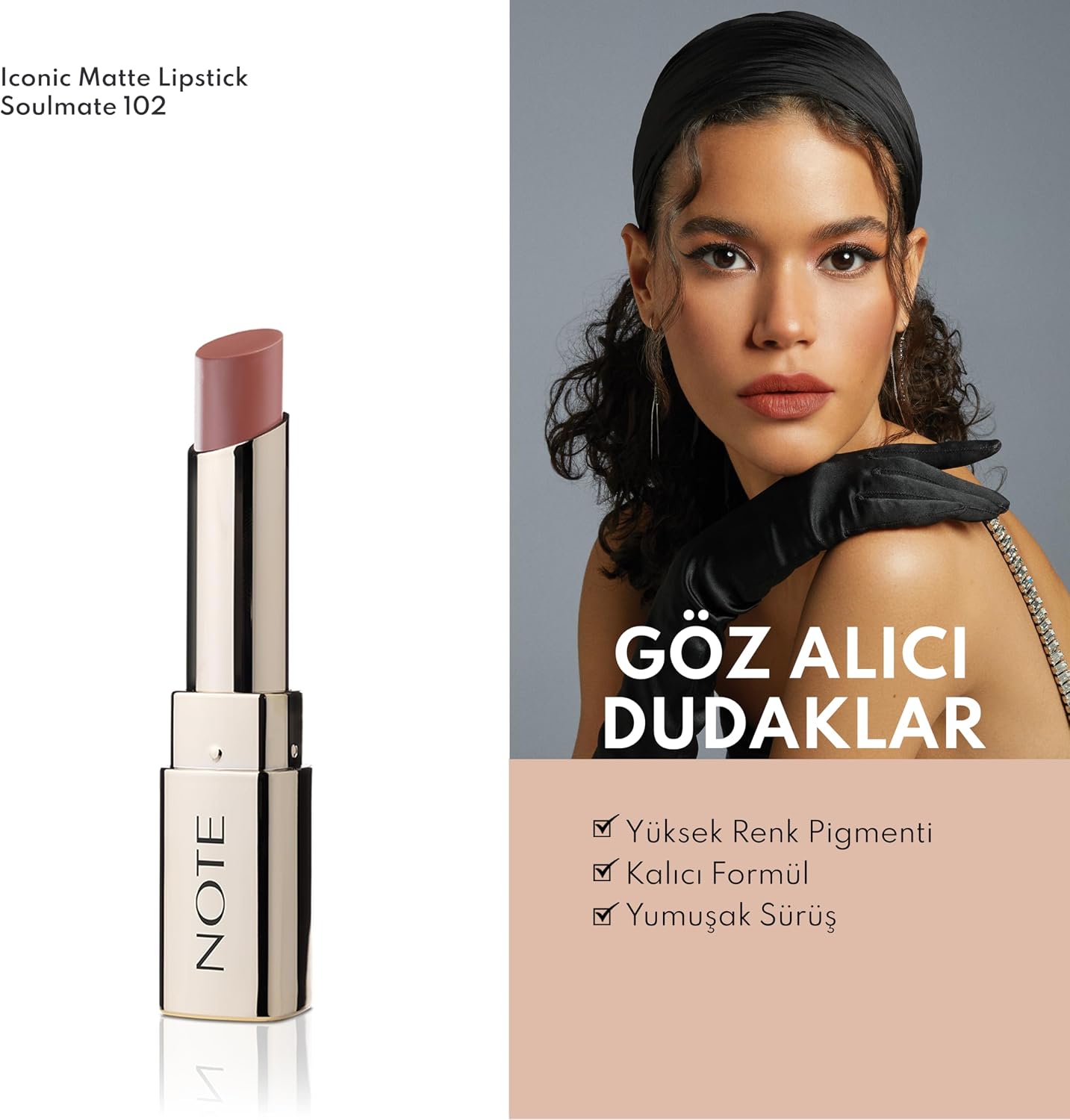 Cosmetics Iconic Matte Lipstick 102 Soulmate Kalıcı Mat Ruj, Nude