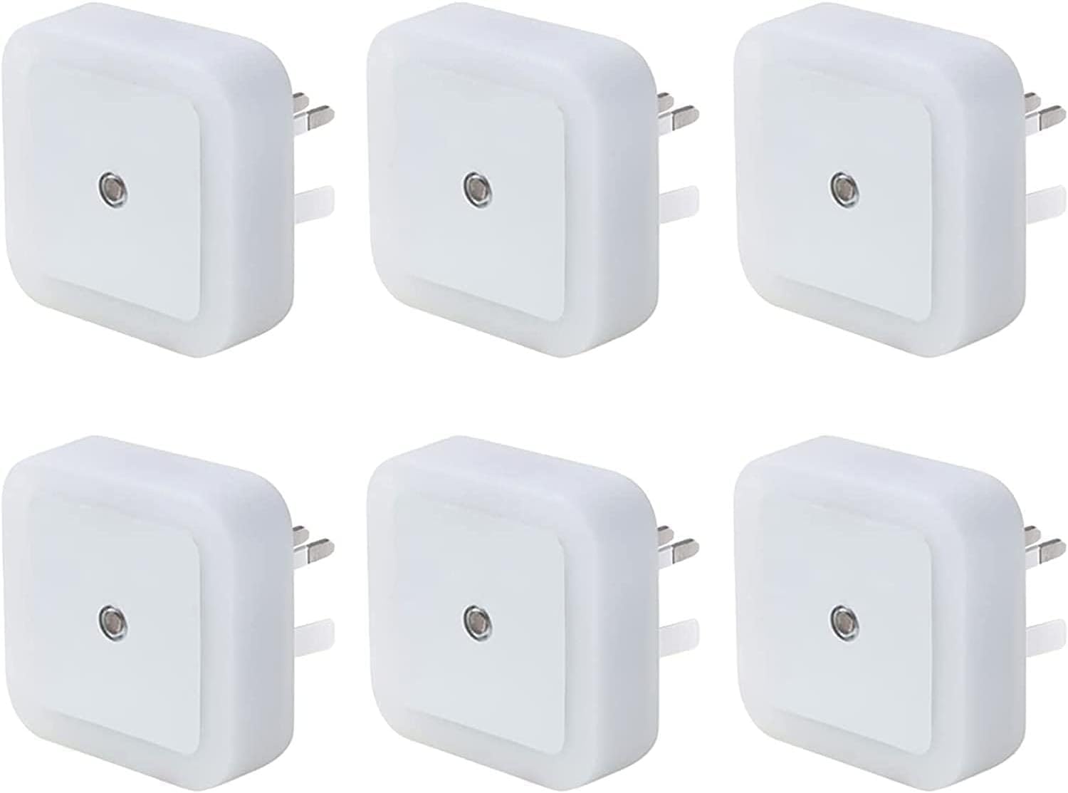 LED Gece Lambası, duvara takılan gece lambası, alacakaranlık sensörlü, 0.5w enerji tasarruflu, koridor, merdiven, mutfak, banyo ve yatak odaları için ideal (6'lı paket)