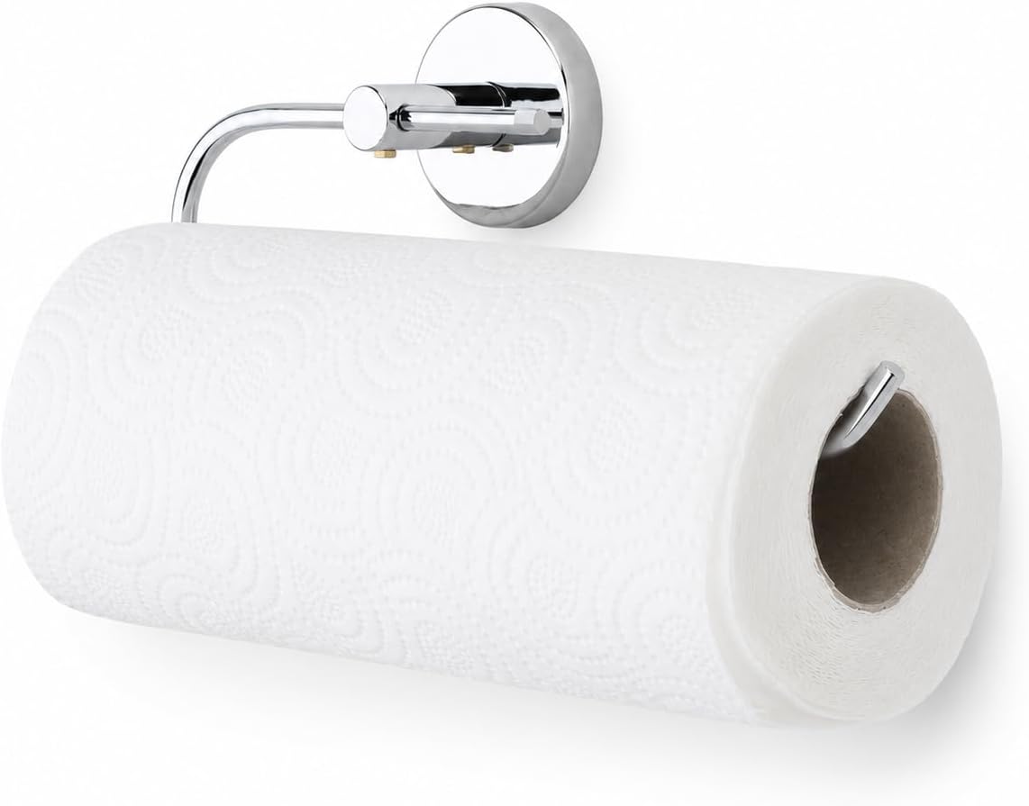 İris Solo Havluluk, Krom Kaplama, Yapışkanlı ve Vidalı Montaj, 35 mm Oval Bantlı Rulo Havlu Askısı