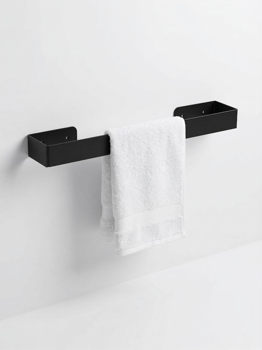40 Cm Yapışkanlı Havlu Askısı Metal Havluluk Delmeden Montaj Banyo Havlu Askılığı Mutfak Havlu Tutucu Lavabo Yanı Havlu Askısı Siyah Duvar Havluluk (Siyah)