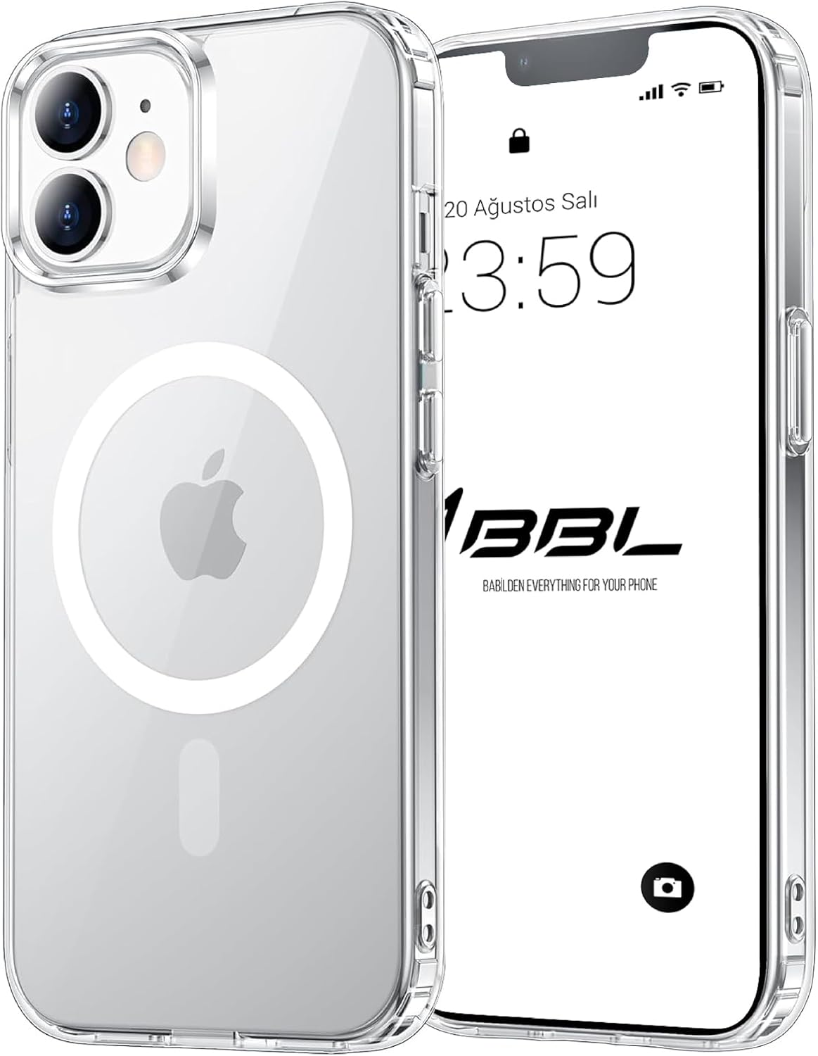 iPhone 11 İçin Kılıf Kamera Korumalı Magsafe İle Uyumlu Kablosuz Şarj Özellikli Şeffaf Telefon Kılıfı
