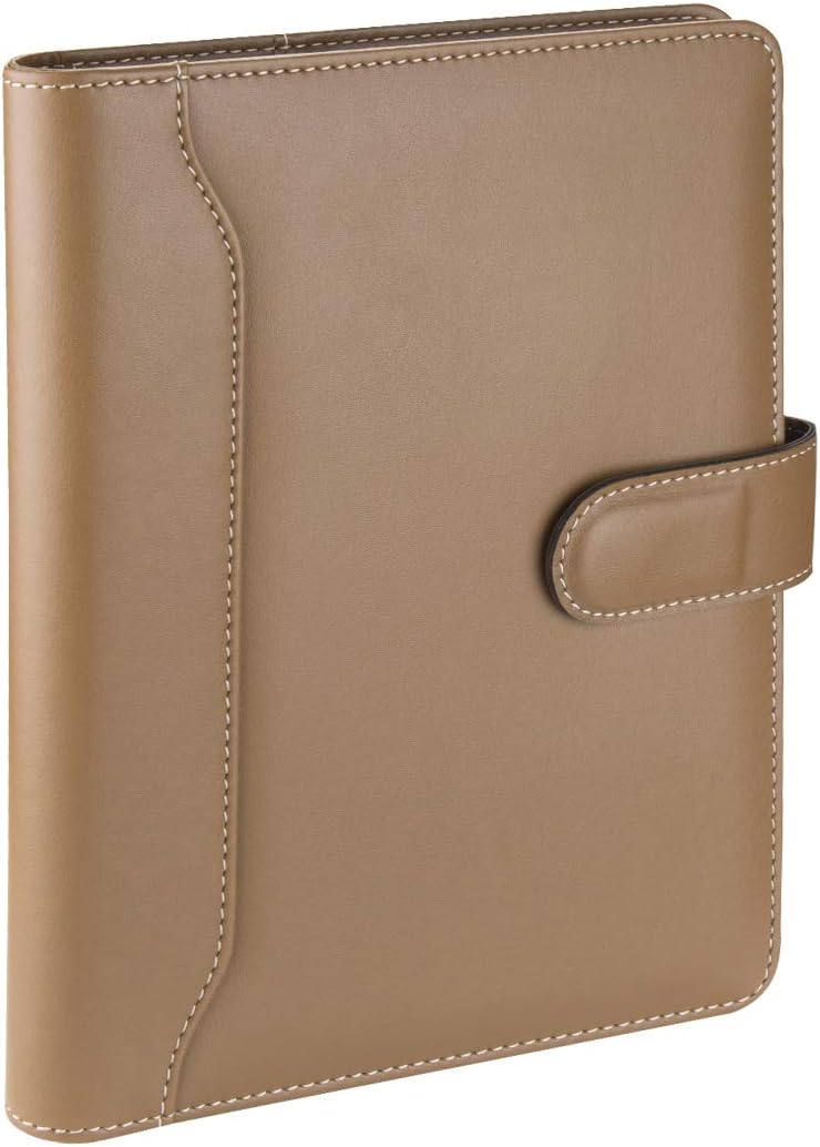 5256 Ajanda TARİHSİZ Kareli 17x24 cm. Ajanda/Defter Hesap Makineli Suni Deri Organizer, Vizon