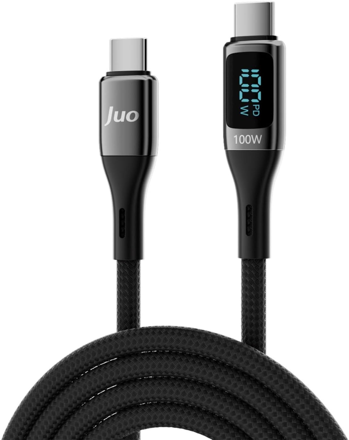 100W 5A QC4.0 Dijital Led Ekranlı E-Mark Çipli USB PD Type-C Hızlı Şarj ve Data Kablosu 2 Metre
