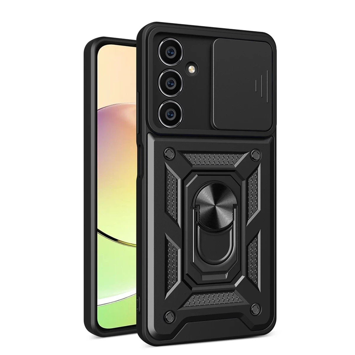Samsung Galaxy A05S Kılıf Pars Lens Yüzüklü Silikon - Siyah