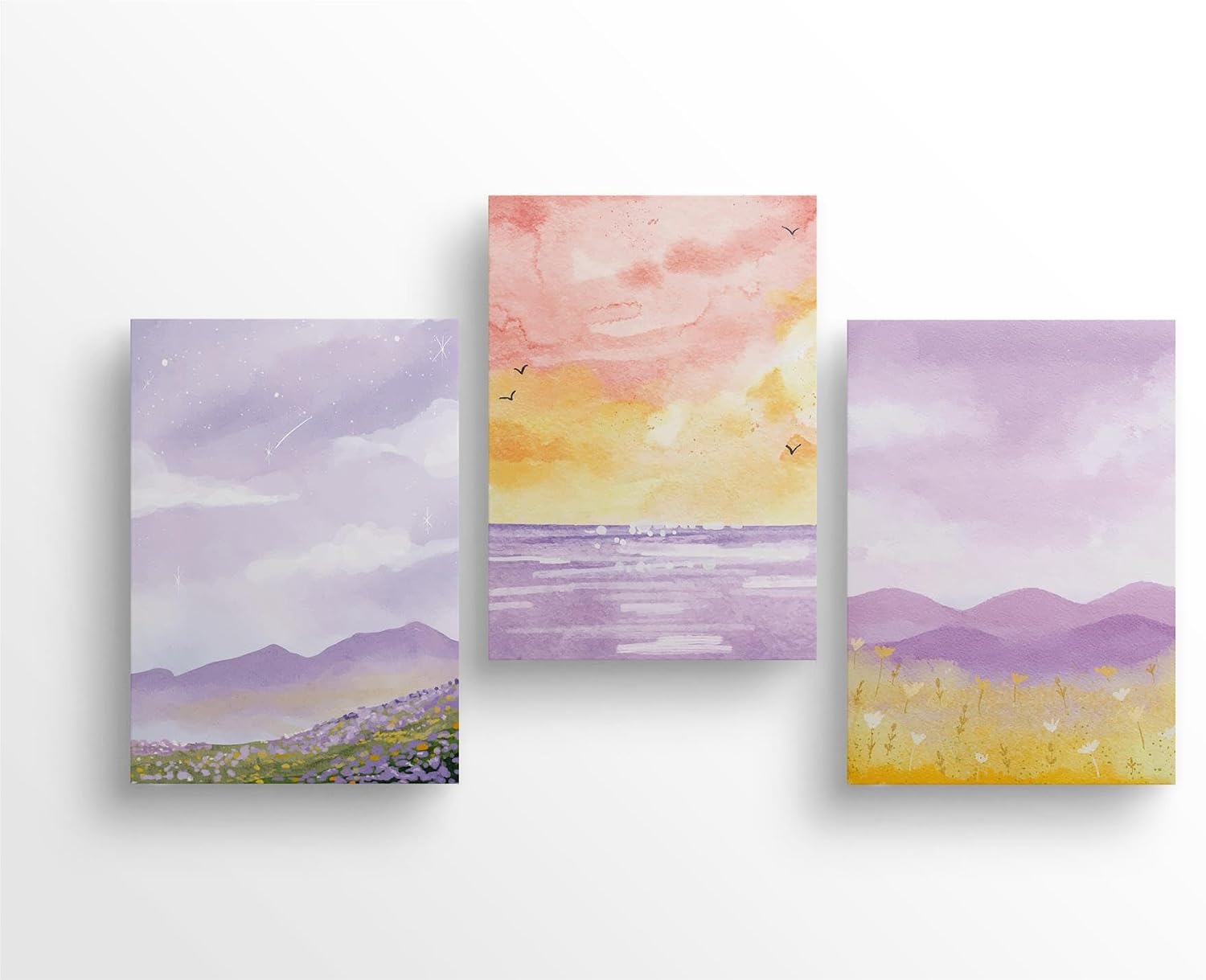 Lila - 3'lü Defter Seti, 14x21cm, A5, Çizgili