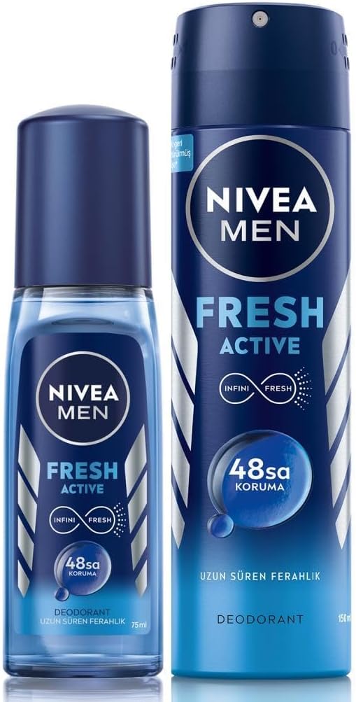 MEN Erkek Pump Sprey Deodorant Fresh Active 75ml ve MEN Erkek Sprey Deodorant Fresh Active150 ml