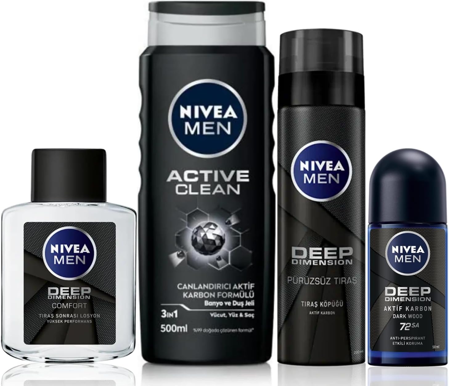 Men Erkek Damat Çeyiz Bohça Seti, Duş Jeli 500ml, Roll-on 50ml, Losyon 100ml, Tıraş Köpüğü 200ml