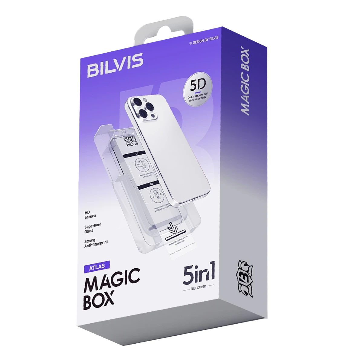 Apple iPhone 17 Pro/18 Pro Bilvis 5in1 3D Magic Cam Ekran Koruyucu - Siyah
