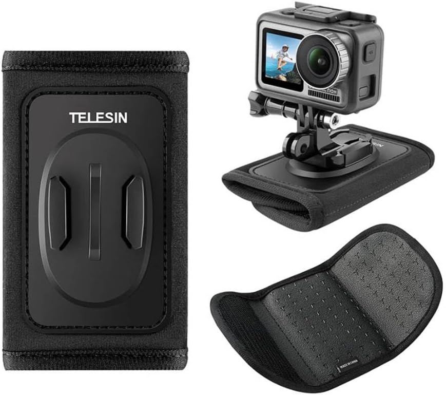 Backpack Strap Mount – Telesin GP-BPM-003 GoPro, DJI Osmo Action, Insta360 ile Uyumlu Aksiyon Kamera Sırt Çantası Askı Aparatı