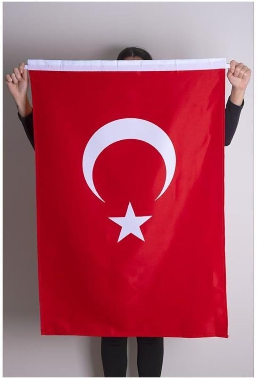ZC Bayrak Türk Bayrağı Raşel Kumaş Aplike Dikiş 70x105