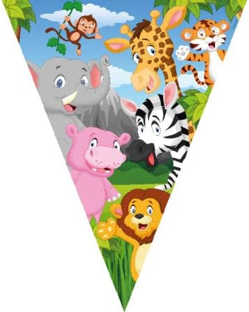 Benim Marifetlerim - Sevimli Hayvanlar Safari Bayrak Flama Seti 11 Adet 320 cm