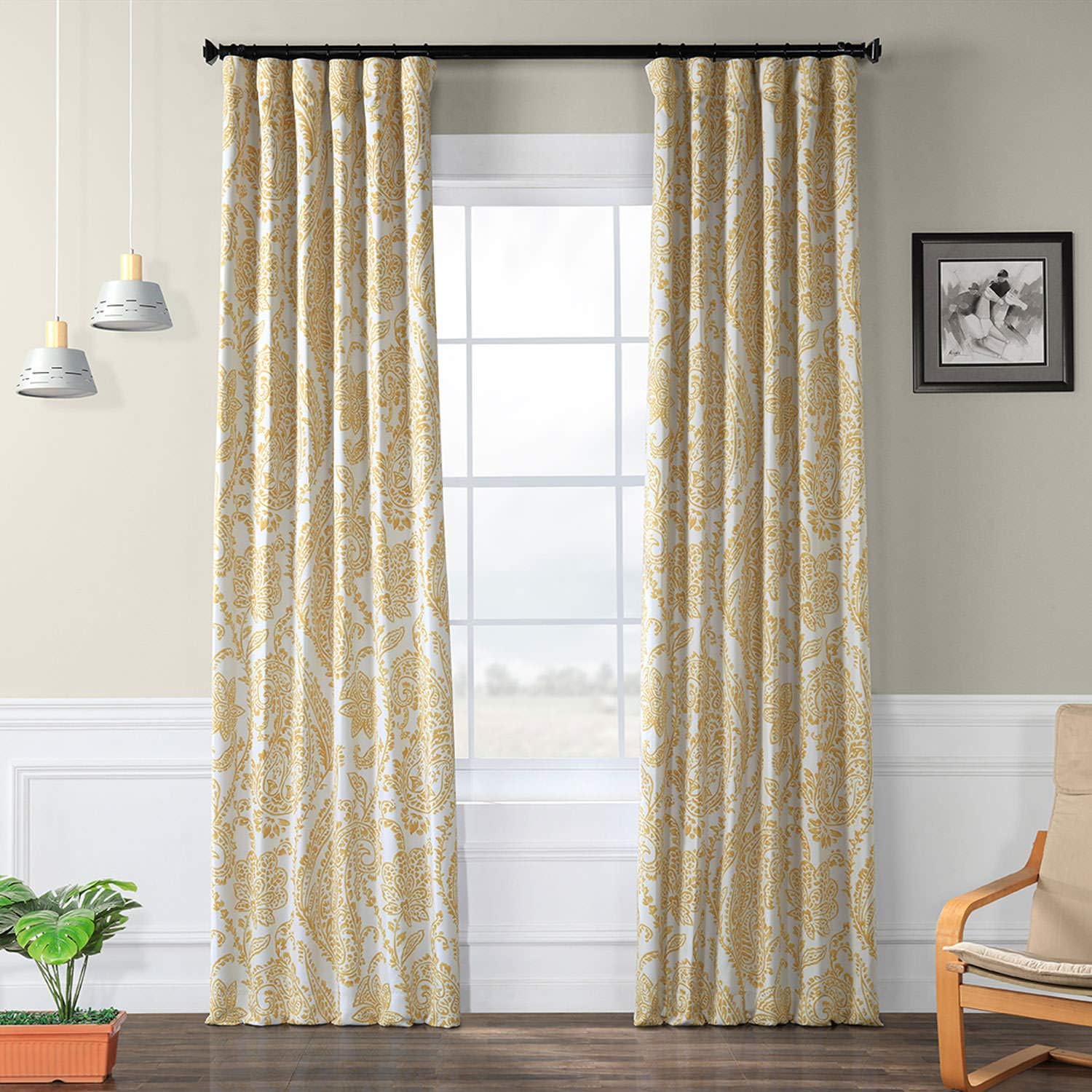 BOCH-KC16072C-108 Karartma perdesi (1 panel), 50 x 108, Çay zamanı sarı altın