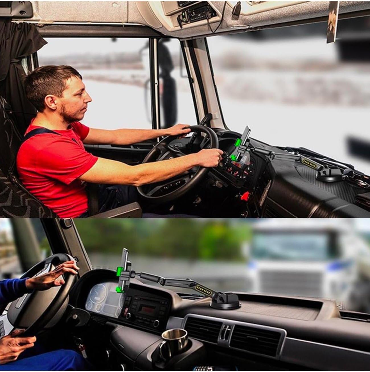 D001 Ağır Vasıta Araçlar için Araç Tutucu Kamyon Tır Otobüs Ekskavatör Gibi Büyük Araçlar için Büyük Boy ve Büyük Vakumlu Ergonomik Tasarım APlus Kalite Memnuniyet Garantili Araç Telefon Tutucu