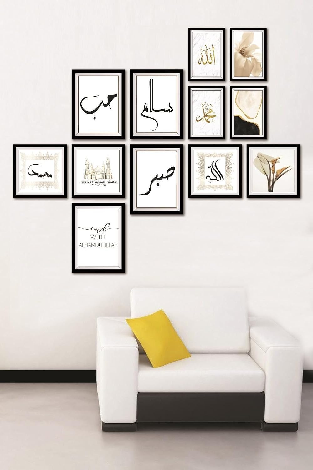 12 Parça Dekoratif Mdf Tablo Seti Çerçeve Görünümlü DEKOLIADKJ070