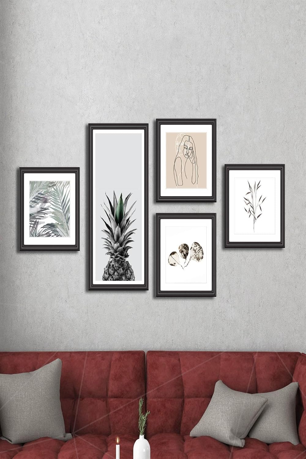 5 Parça Dekoratif Mdf Tablo Seti Çerçeve Görünümlü DEKOLIADKG004