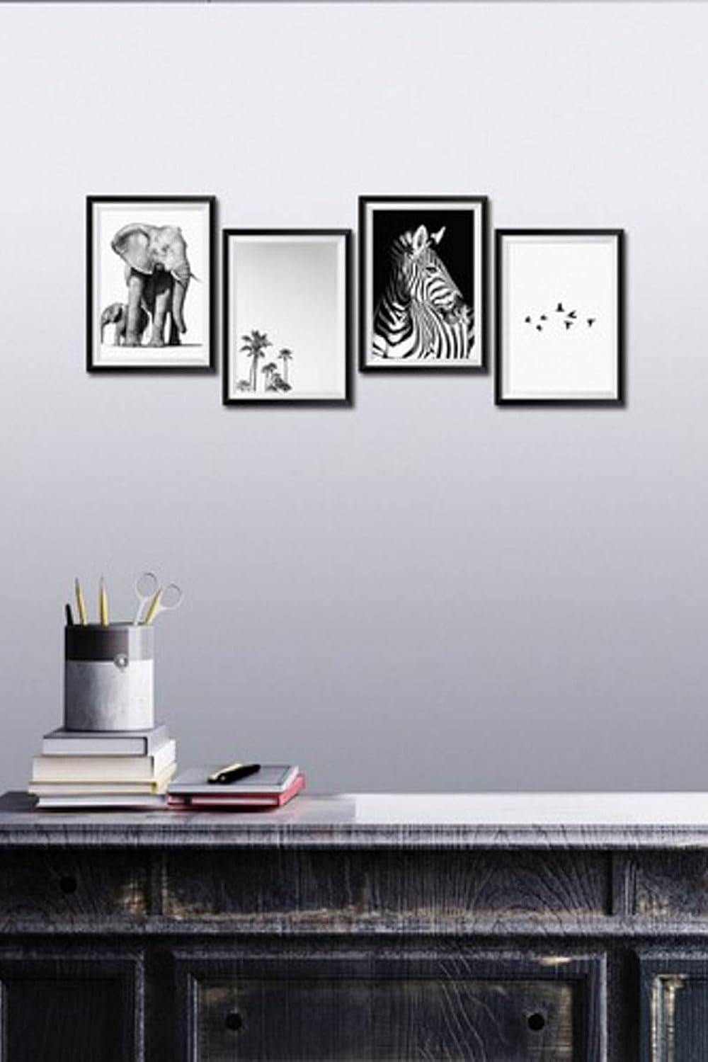 4 Parça Dekoratif Mdf Tablo Seti Çerçeve Görünümlü DEKOLİADKD072
