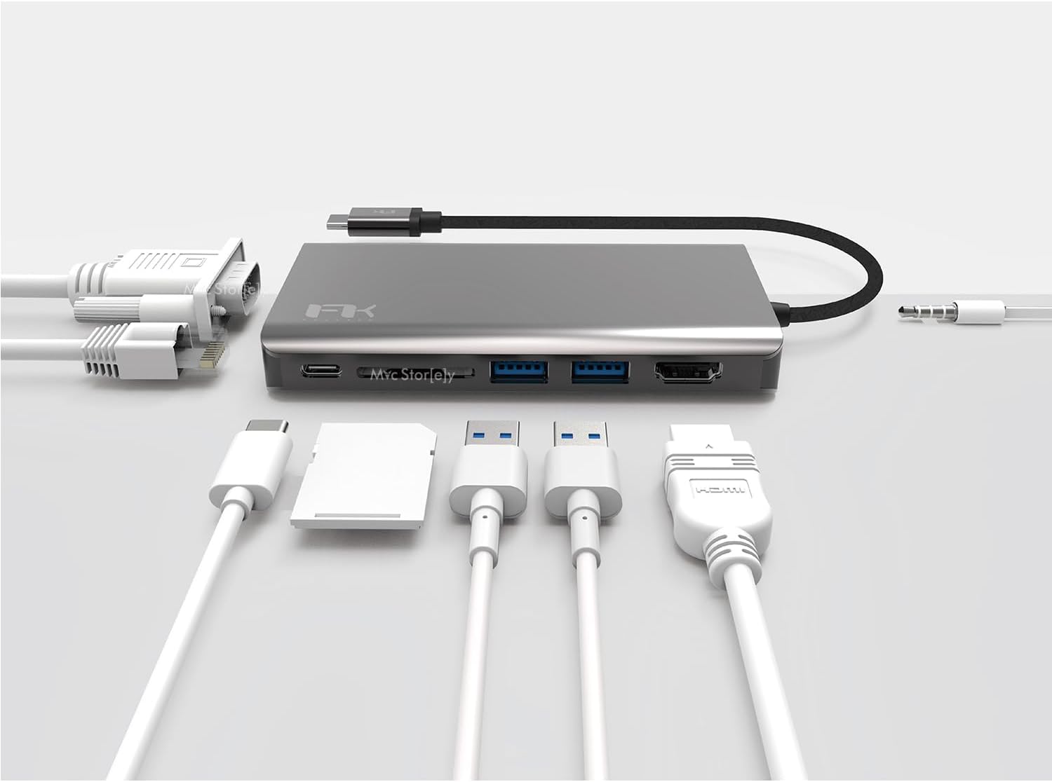 USB-C Hub ve Çoklayıcı | HDMI ve Power Delivery Şarj Geçiş Destekli | MacBook ve USB-C Laptoplar için Kompakt Hub Gri