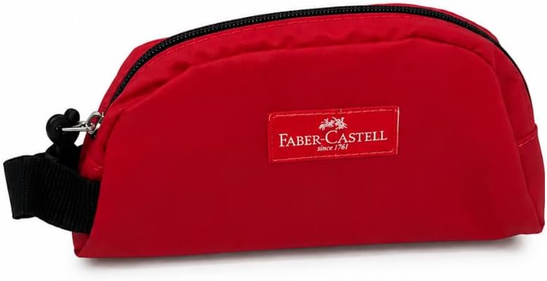 Faber Castell Tek Gözlü Geniş Kalemlik, Kalem Kutusu, Kalem Çantası, Kırmızı