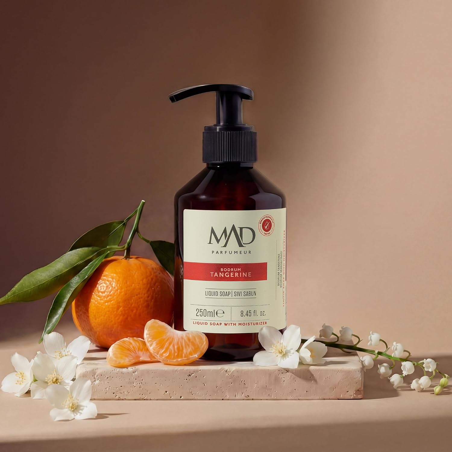 Mad Bodrum Tangerine Sıvı Sabun 250 ml – Mandalina, Yasemin ve Misk ile Ferahlatıcı ve Narenciye Esintili Temizlik