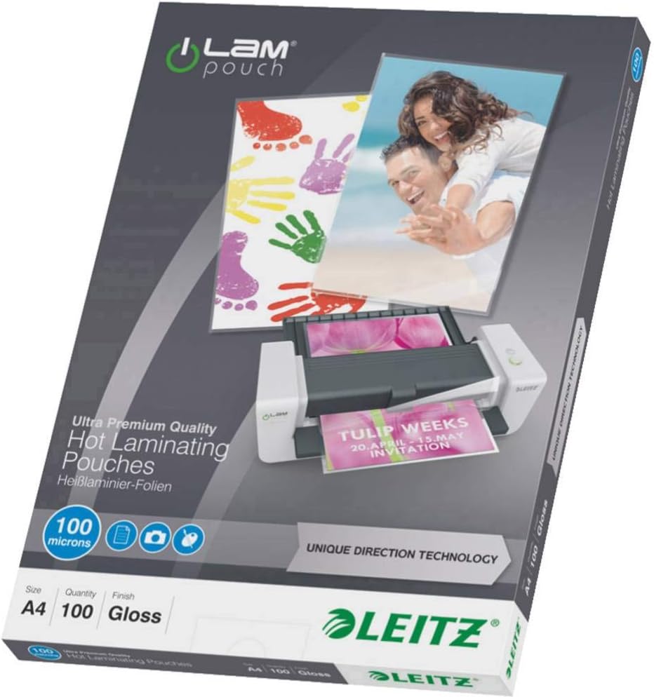 Leitz UDT Laminasyon Poşeti, A4, 100 mikron, 100 adet, Şeffaf