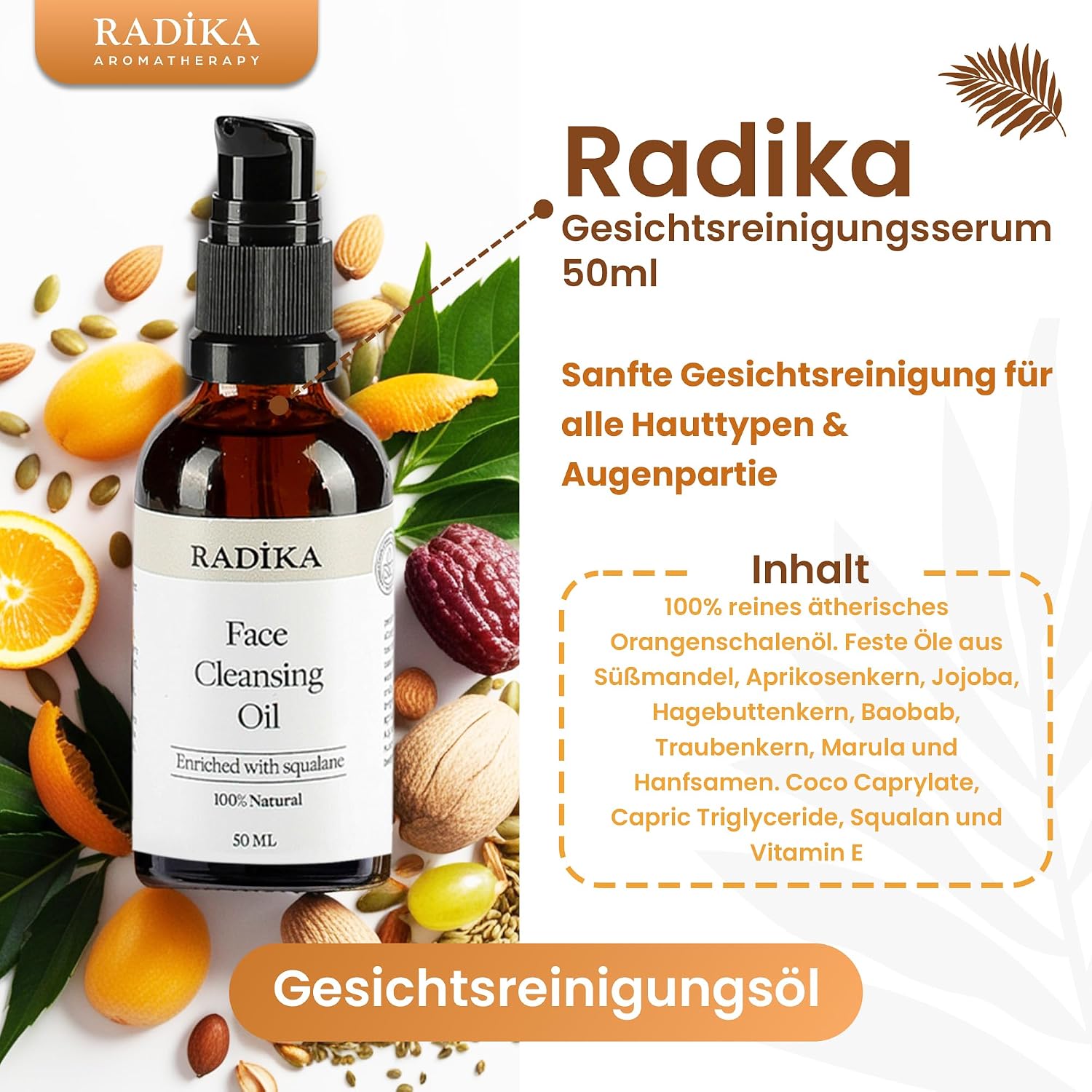Radika Aromaterapi Doğal Makyaj ve Yüz Temizleme Yağı - Bakım Etkili