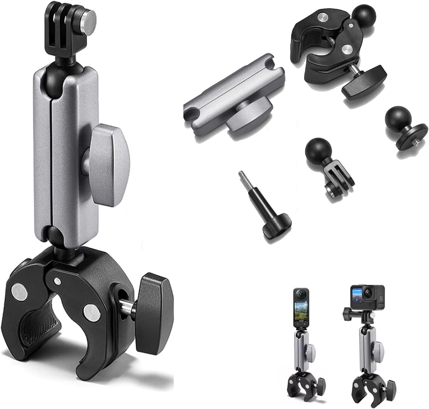 Ga96 Bisiklet ve Motosiklet için Kamera Alüminyum Gidon Tutucu Insta-360 X5 X4 X3 X2/GO 3S/GO 3/Gopro Hero 13 12 11 10 9 8/DJI Osmo Pocket 3/2/Action 5/4/3/2