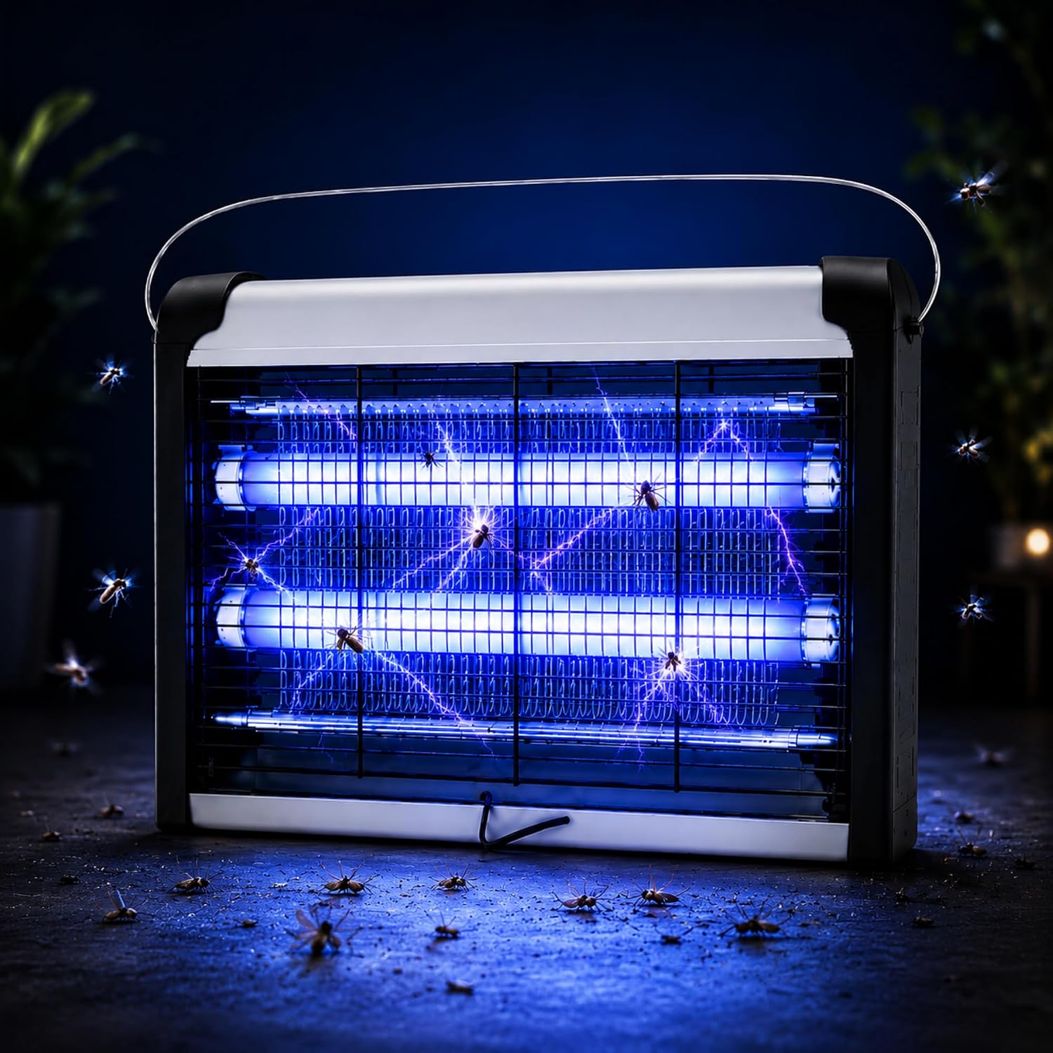Elektrikli Sivrisinek Öldürücü Lamba 20W, 2x10W UV Işıklı Uçan Haşere Tuzağı, Sessiz Çalışma, Askılı ve Masaüstü Kullanım, 220-240V, IP20 İç Mekan Kullanımı | 20W KF-6020