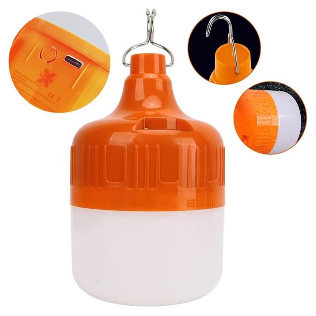 Ledx LN-OR100G 100 Watt TYPE-C Şarjlı Taşınabilir Asma Kancalı Kamp Çadır Lambası 6500K 1200mAh 3 Modlu ABS Malzeme