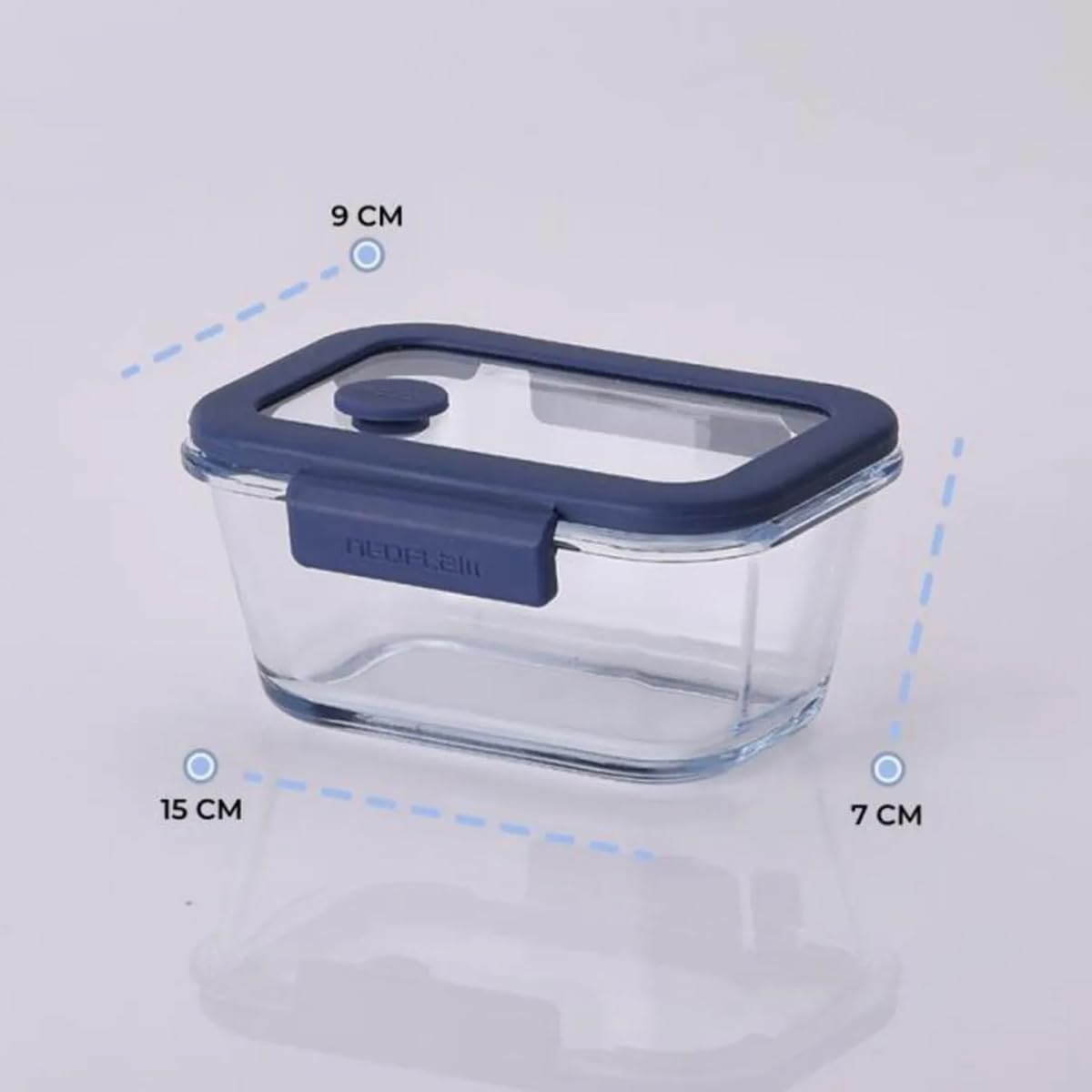 Fika Glace Vakumlu Cam Saklama Kabı 460 ML Mavi