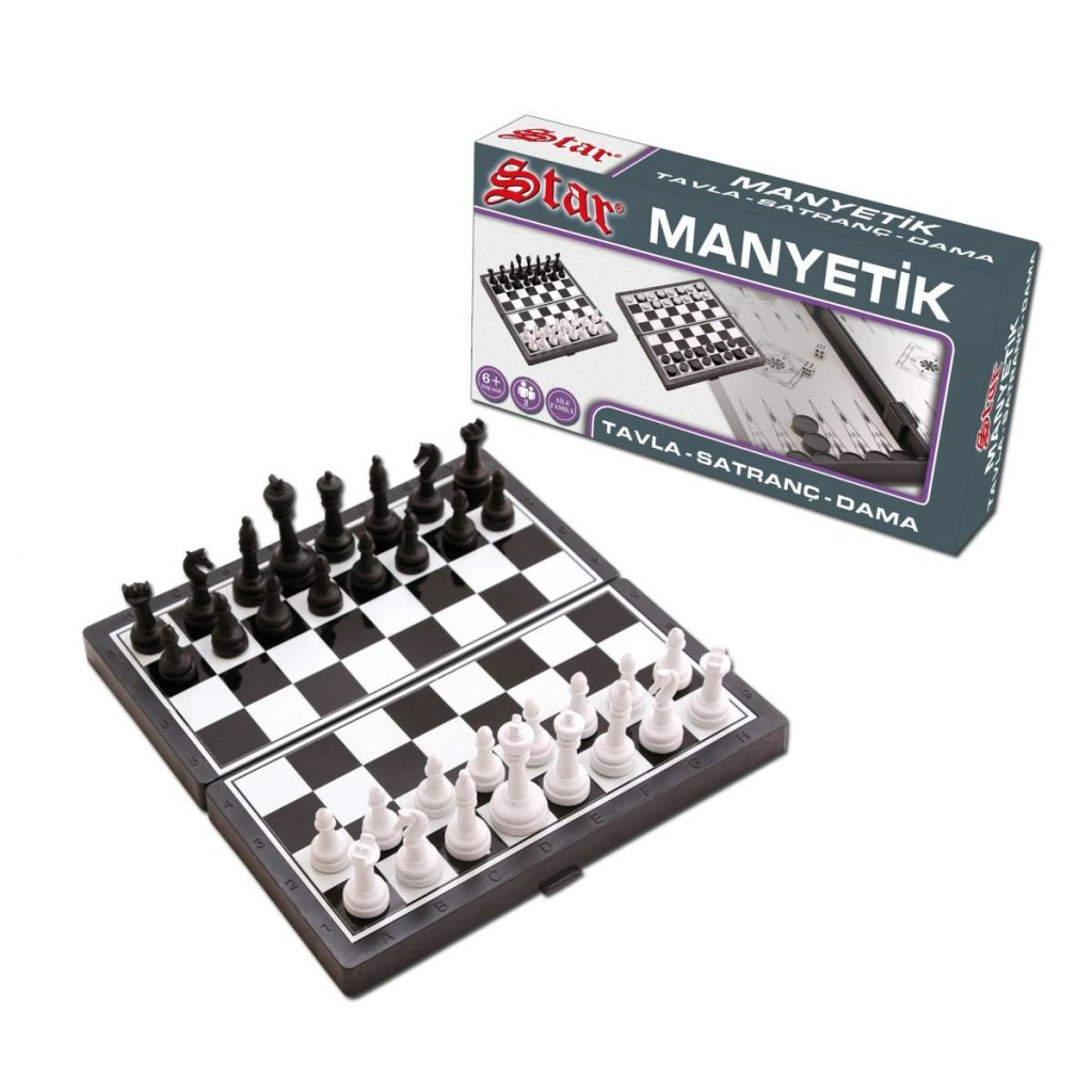 1050170 Manyetik Satranç-Tavla 2si 1 Arada -okey