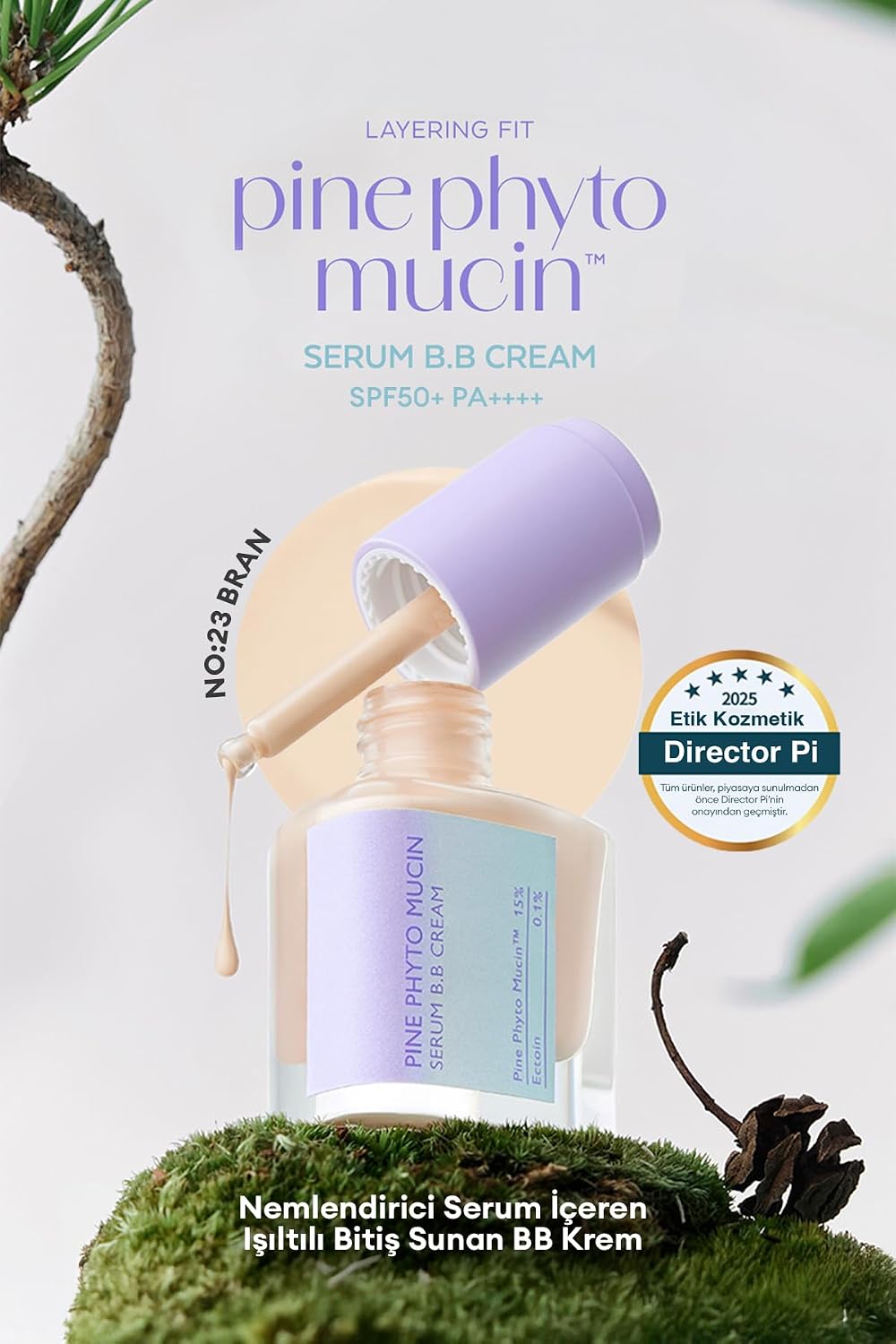 Kadife Bitişli Serum Bb Layering Fit Pine Phyto Mucin Serum Bb Cream Spf50+ Pa++++ (Bran) Bran